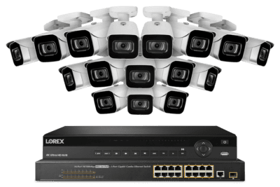 lorex elite series nvr with a10 aurora series ip bullet cameras 4k