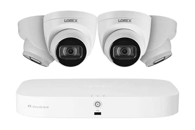 lorex fusion nvr with a10 aurora series ip dome cameras 4k 16 channel 2tb