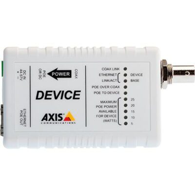 axis t8642 poe over coax device carries poe and poe over the coax cable
