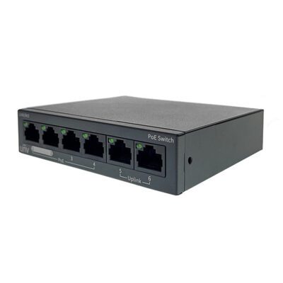 UNV 4-Port Power over Ethernet (PoE) Switch with 2 Additional Uplink Ports (NSW2020-6T-POE-IN)