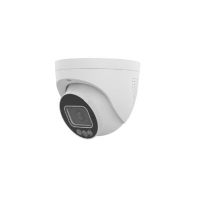 Uniview Tri-Guard 2.0 5MP Red/Blue Active Deterrence Lights, White Light, and IR LED Turret IP Security Camera with a 2.8mm Lens and Two-Way Audio (IPC3635SS-ADF28KMC-I1)