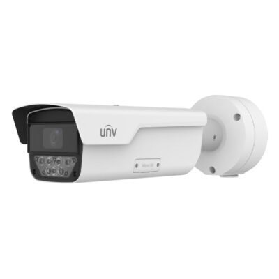 UNV 4MP License Plate Recognition LPR Weatherproof NDAA-Compliant Bullet IP Security Camera with IR Lights, LED Lights and a 8-32mm Motorized Lens (PKC2640@Z80-IR-P)