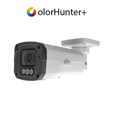 UNV 4MP NDAA-Compliant ColorHunter+ 24/7 Color Weatherproof Bullet IP Security Camera with a 2.8-12mm Motorized Zoom Lens and Deep Learning Artificial Intelligence...