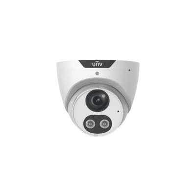 UNV 4MP Tri-Guard NDAA-Compliant Weatherproof Turret IP Security Camera 2.8mm Fixed Lens with Deep Learning AI, Active Deterrence, and 24/7 Color Illumination...