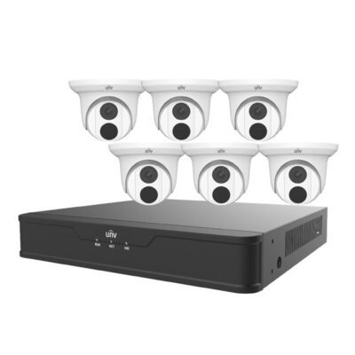 UNV 6 x 4MP Turret IP Camera + 8-Channel 4K NVR + 2TB HDD Video Surveillance Kit (EK-S31P8T46T2)