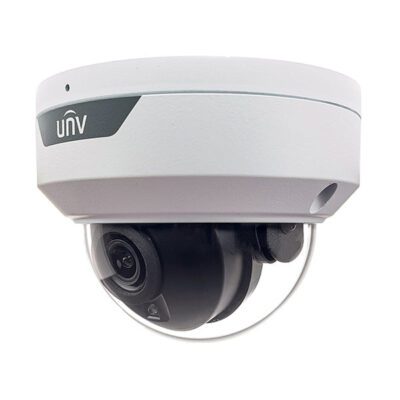 UNV 8MP 4K UltraHD Weatherproof Vandal Dome IP Security Camera with a 2.8mm Fixed Lens and a Built-In Microphone (IPC328SR3-ADF28KM-G)