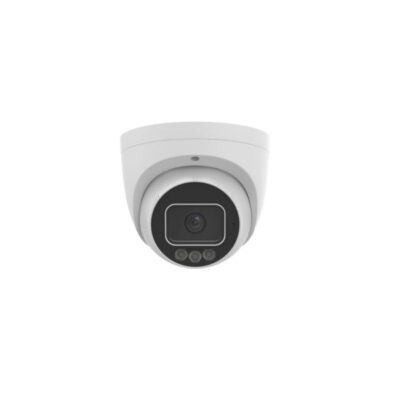 UNV Tri-Guard 2.0 8MP 4K UltraHD Red/Blue Active Deterrence Lights, White Light, and IR LED Turret IP Security Camera with a 2.8mm Lens and Two-Way Audio (IPC3638SS-ADF28KMC-I1)